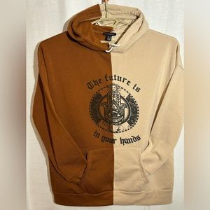 The Future is in Your Hands two-toned over-sized men’s XL hoody EUC